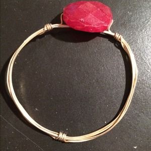 Gold and red bracelet