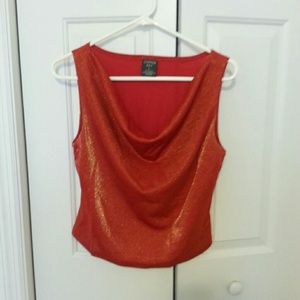 Red top with gold shimmer
