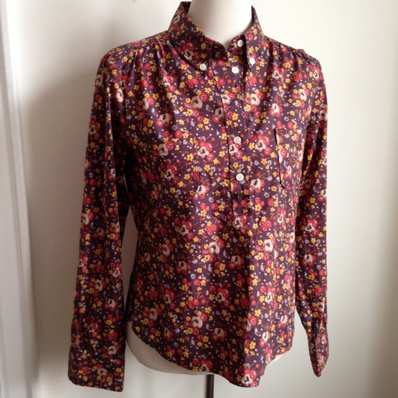 Marc Jacobs floral shirt button down Henley style