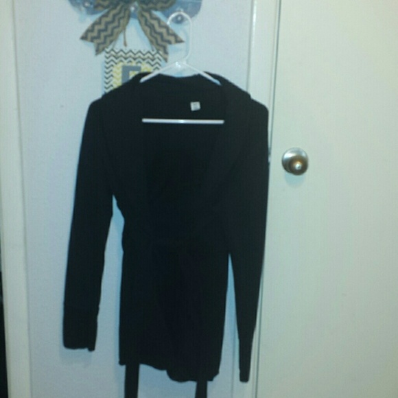 Black sweater wrap cardigan