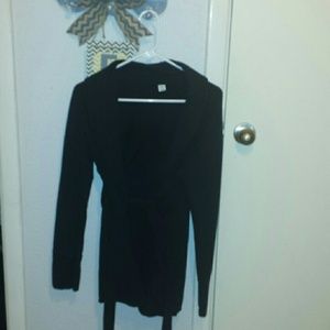 Black sweater wrap cardigan