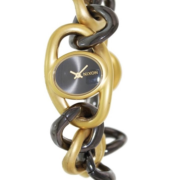 Nixon Accessories - NIXON THE ALICE WATCH CHAIN TIME PIECE GOLD GUN