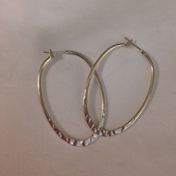 Oval hoop earrings stamper sterling