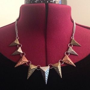 Mixed Metals Spike Necklace & Earrings Set