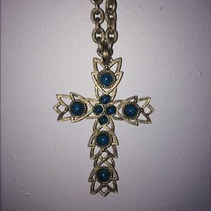 1970s turquoise cross necklace