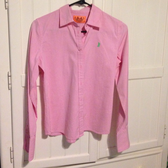 Juicy couture pink button up shirt