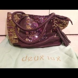 Large Pink and Gold Sparkly Handbag