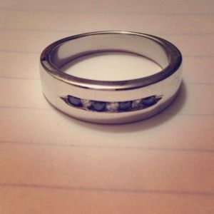 Mens Black and White Diamond Ring