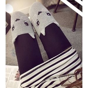 Grey Cotton Blends Leggings(in stock)