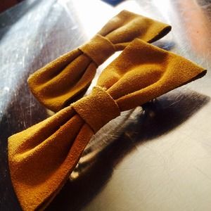 American Apparel Tangerine Suede Leather Bow
