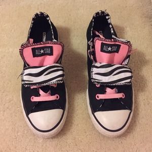 Pink & Black Leopard Converse