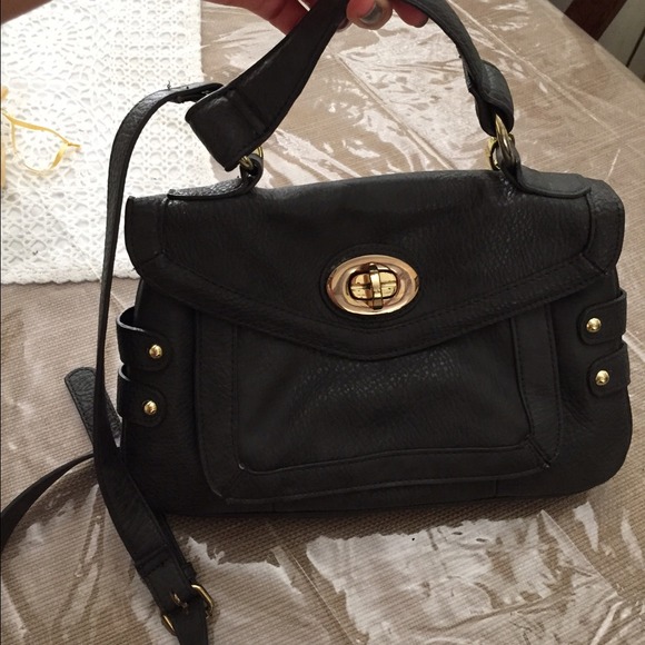 Olivia+joy dark grey purse with gold turn lock - Picture 2 of 4