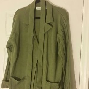 Green Lightweight Sweater Jacket