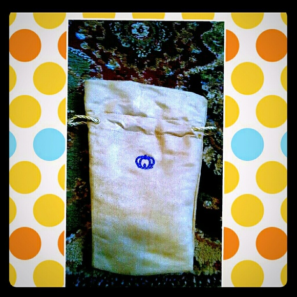 Golden bag with blue crown