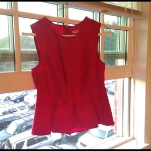 Red peplum top