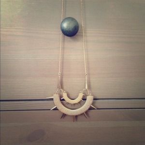 Topshop spiked gold statement necklace