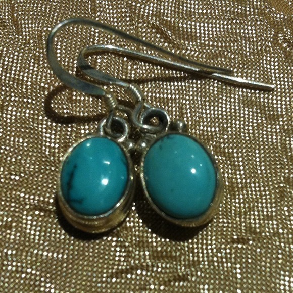 Turquoise and sterling silver earrings