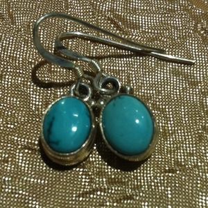 Turquoise and sterling silver earrings