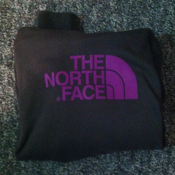 Grey/purple North Face hoodie