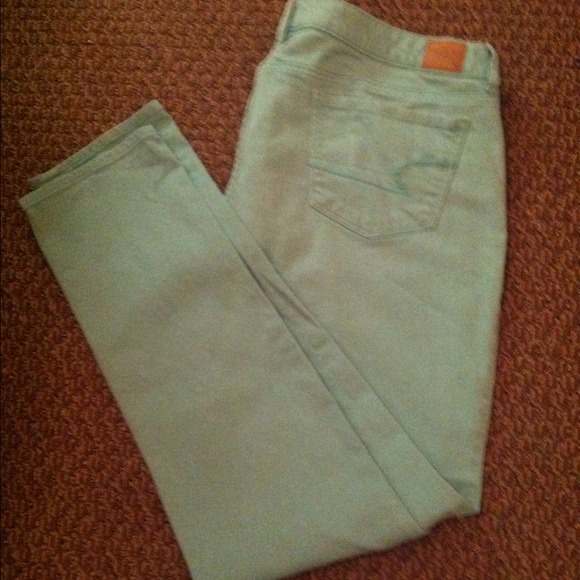 mint jeans from American eagle.