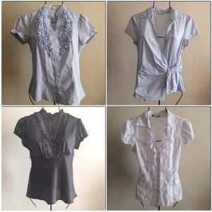 Bundle of 4 office dress shirts and eyebrow pencil