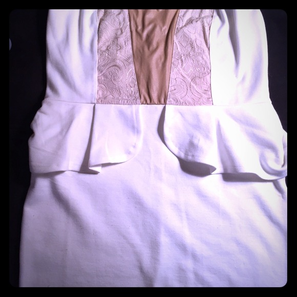 White Peplum Dress