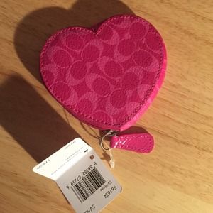 New Coach pink coin purse
