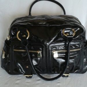Aldo Faux Patent Black Shoulder Bag
