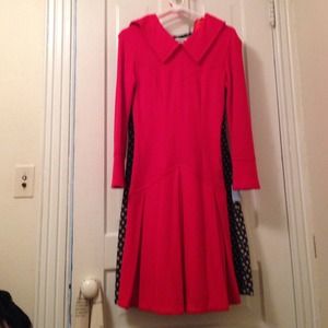 Vintage red Peter Pan collar dress