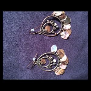 Brown and gold earrings