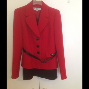 Tahari Red suit jacket and skirt