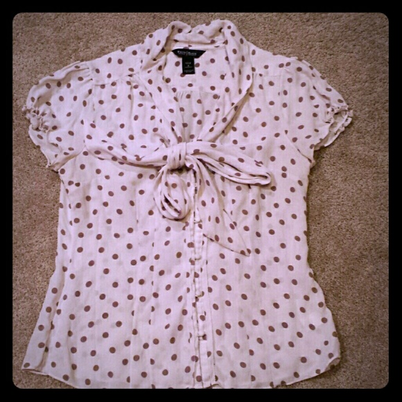 White House Black Market Polka Dot Silk Blouse