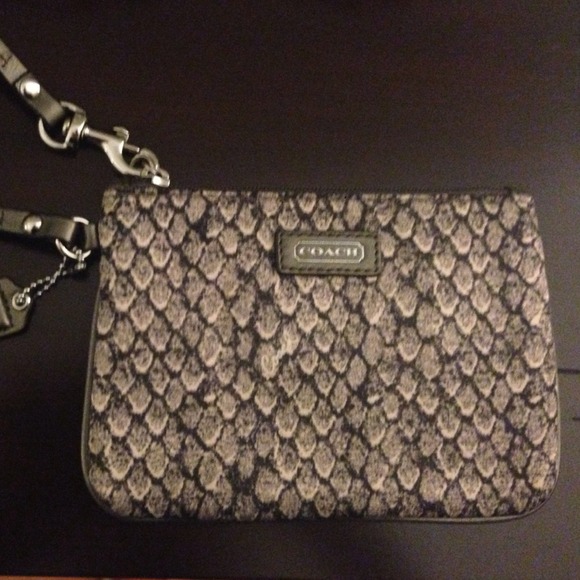 Small snake print coach pouch