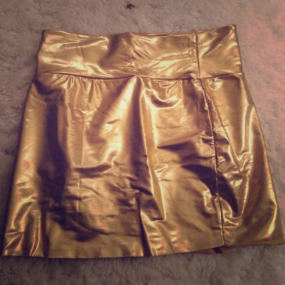 Gold Lame American apparel skirt WORN ONCE