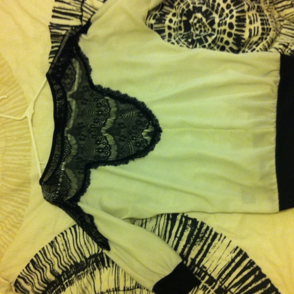 Lace black and white shirt