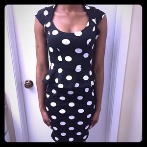 Polka dot midi dress