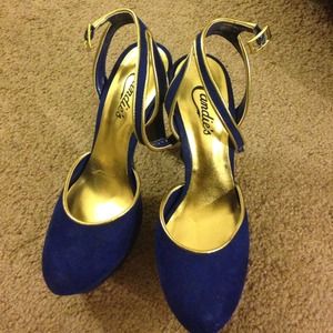 Cobalt Blue platform w/ gold trim