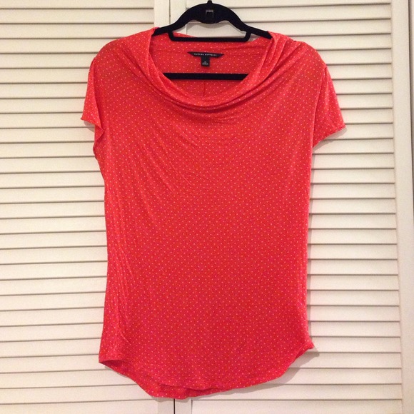 Polka dot cowl neck top