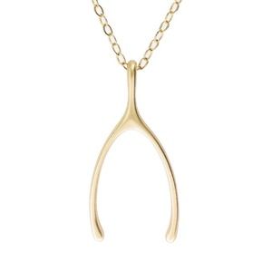 Gold Wishbone necklace - SOLD