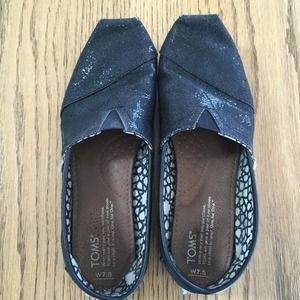 ON HOLD - TOMS flats Sparkly Black Glitter Shoes