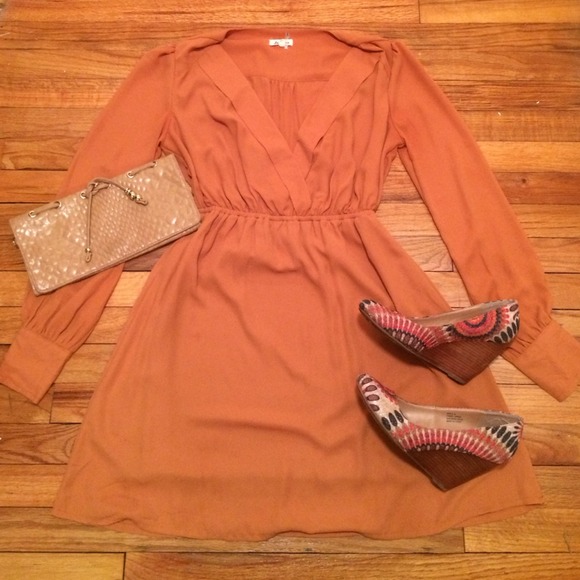 Rust Colored Long Sleeve Dress
