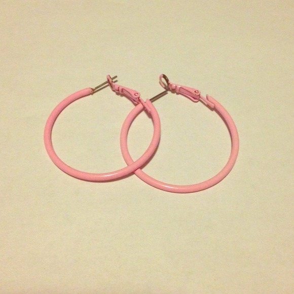 Pink Hoop Earrings