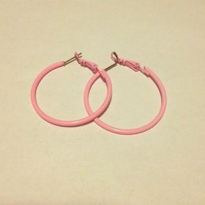 Pink Hoop Earrings