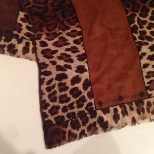 Escada wool & silk blend leopard scarf