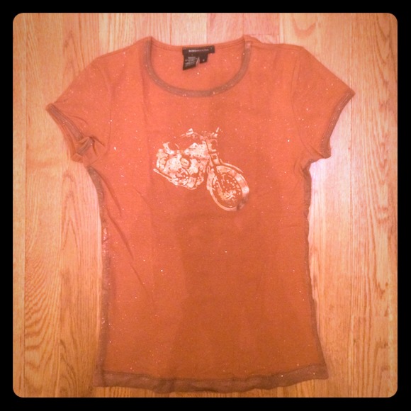 BCBG Max Azria Metallic Motorcycle Tee