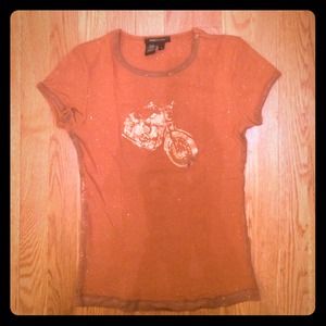 BCBG Max Azria Metallic Motorcycle Tee