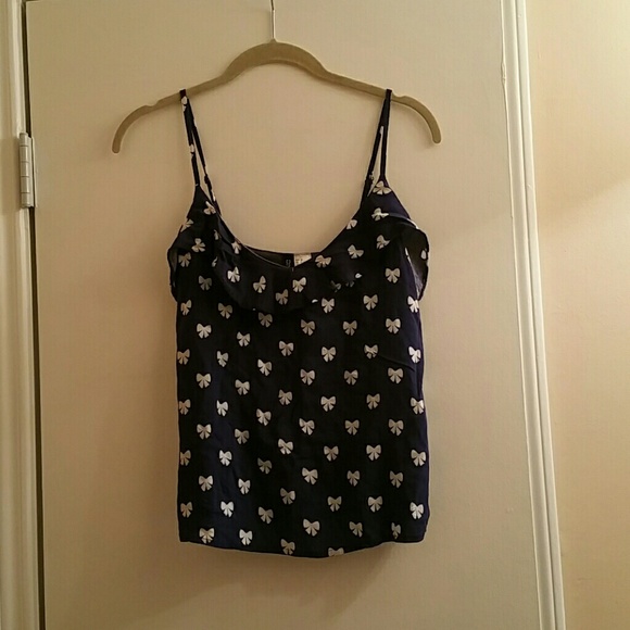 NWOT H&M Navy Bow Printed Tank