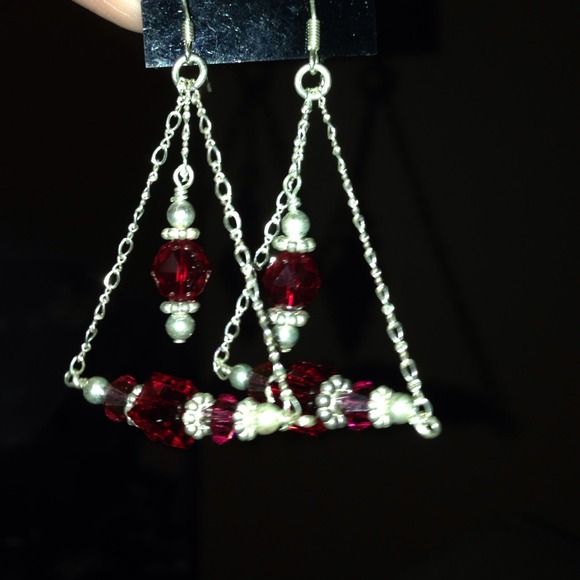 Cranberry Chandelier Earrings