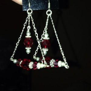 Cranberry Chandelier Earrings