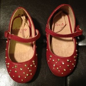 Red studded baby shoes (reserved)
